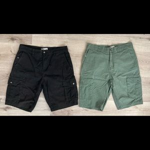 LRG Men Cargo Shorts Size 32 Lot of 2 Black & Green